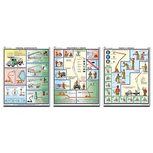 Информационный плакат Безопасность работ с автоподъемниками (автовышками)